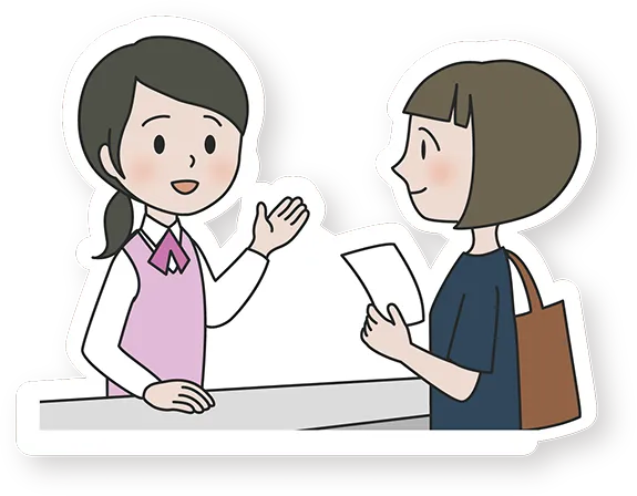 窓口で申請しているイラストイメージ