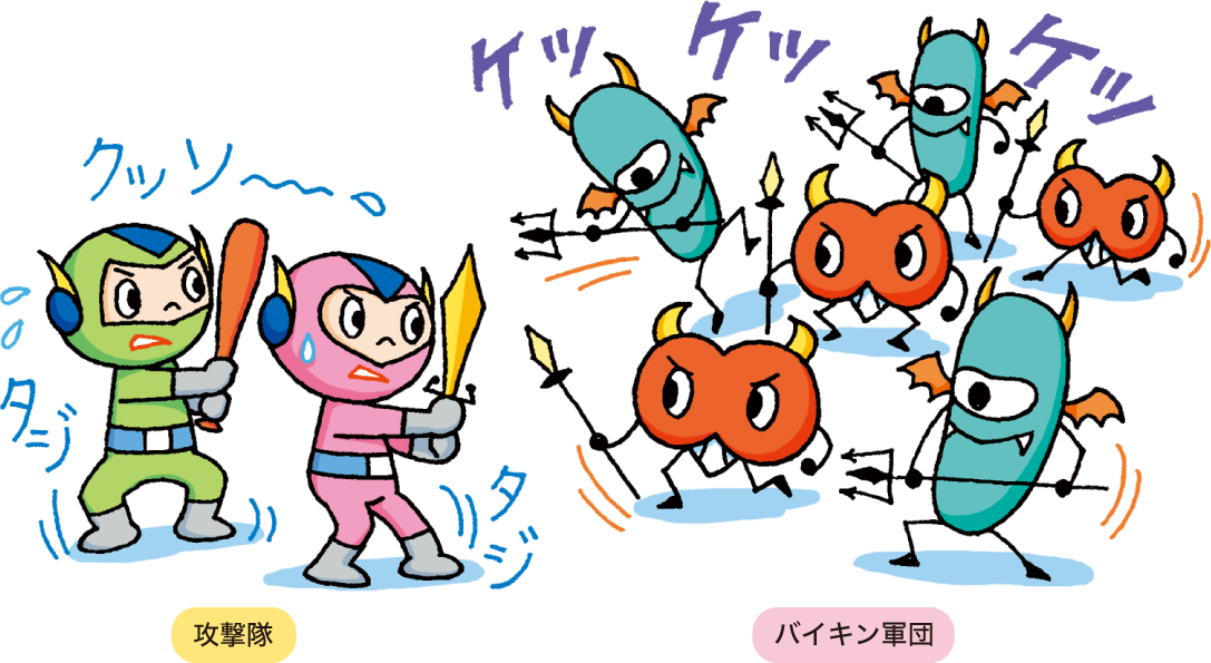 中耳炎発生における抗体とバイ菌の対立構造