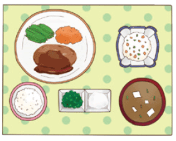 食べやすく工夫した食事のイラスト